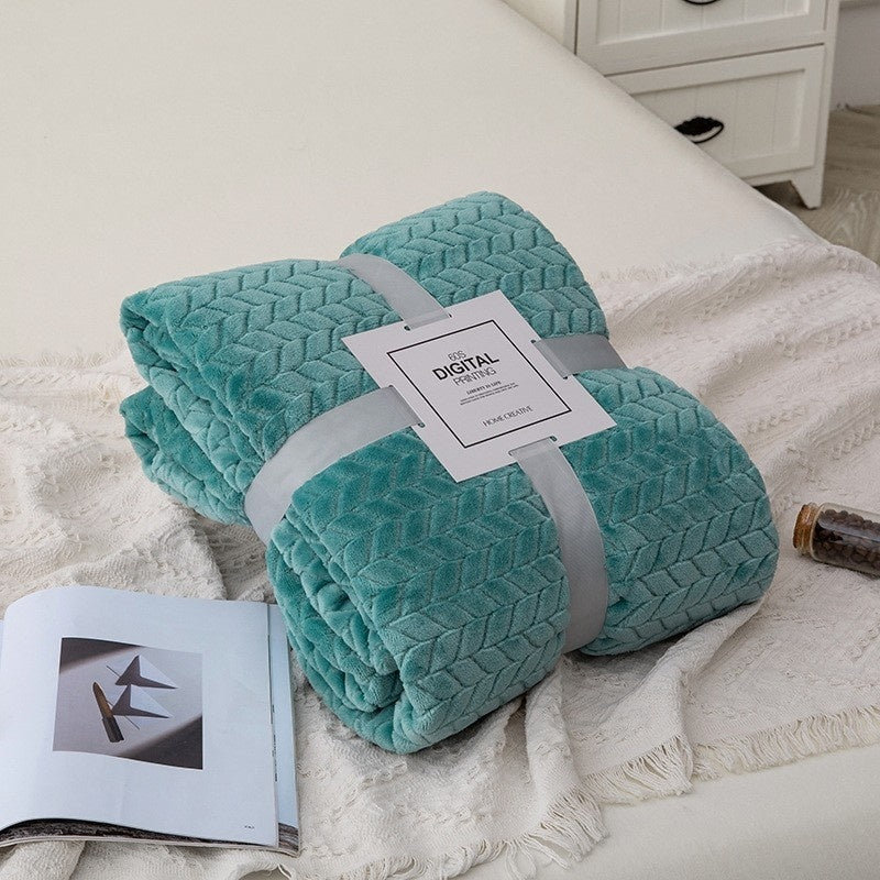 Solid Color Flannel Wheat Grain Blanket Children's Blankets